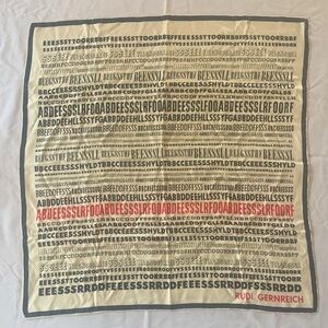 Vintage Rudi Gernreich Silk Scarf - Avant-Garde Typography Print - 30x31